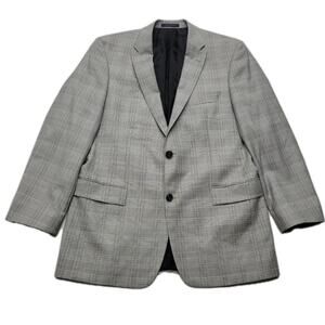 Hugo Boss Pasini Mens Blazer Suit Jacket 44L Coat Gray Wool 2 Button Classic Fit